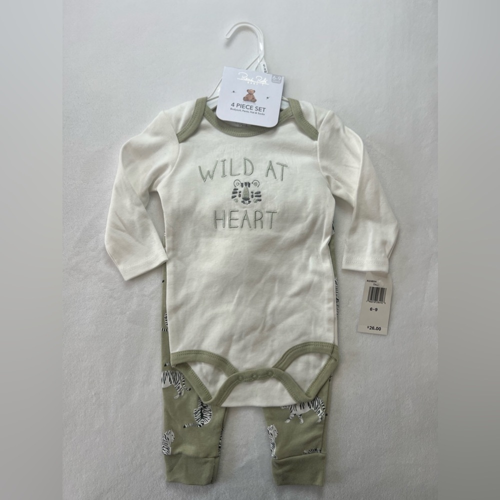 Matching Sage Green Long Sleeve Set with Hat and Socks
